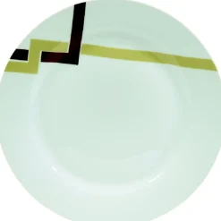 Assiette creuse blanche décor lignes