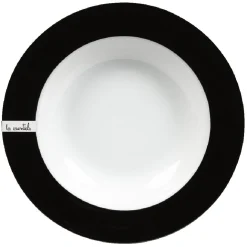 Assiette creuse blanche et noire