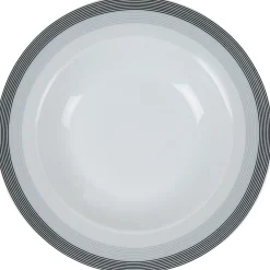 Assiette creuse blanche et grise Sérénité Rayures