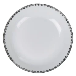 Assiette creuse bordure berbère noire