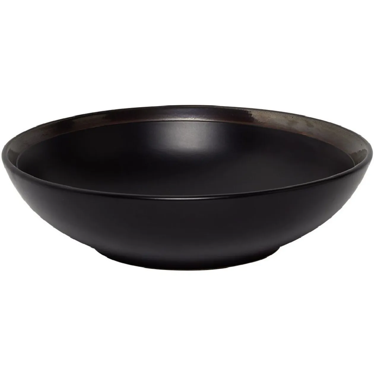 Assiette creuse en faïence avec liseré doré