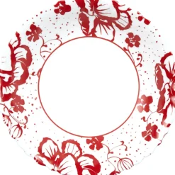 Assiette creuse Luminarc blanc décor rouge Alcove vintage