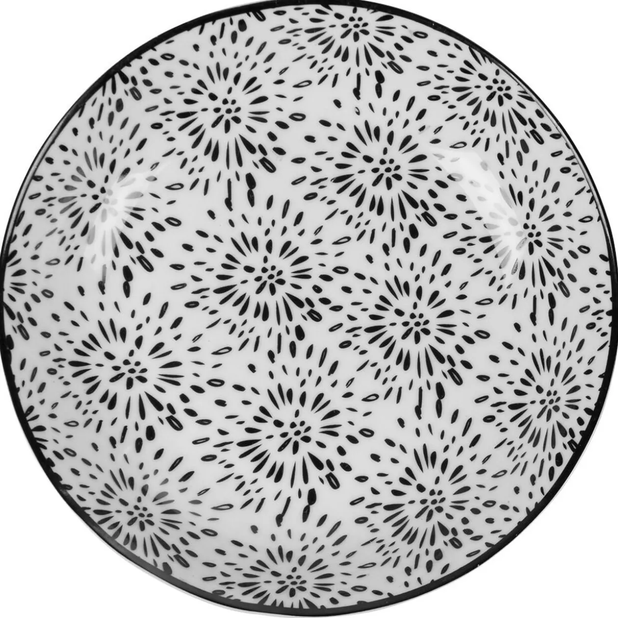 Assiette creuse ronde blanche et noire Sara