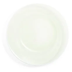 Assiette creuse verre vert transparent liseré blanc Ø23cm