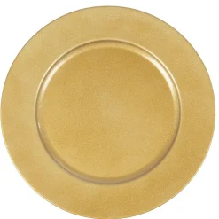 Assiette de présentation ronde dorée