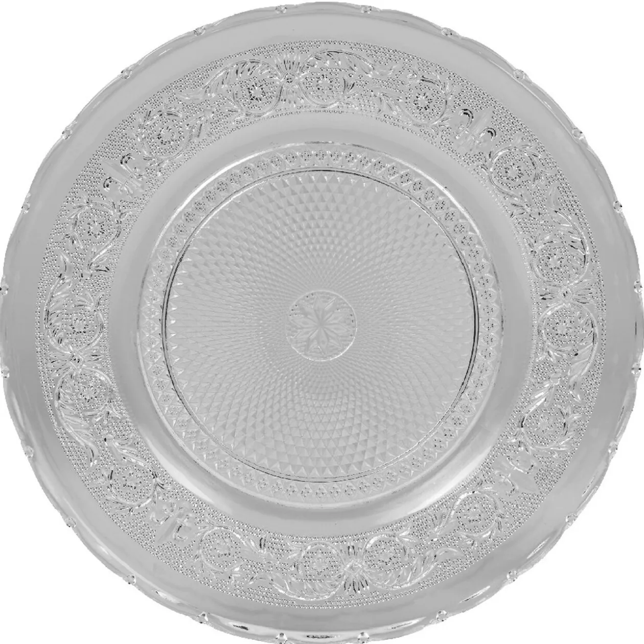 Assiette de présentation ronde transparente ciselée