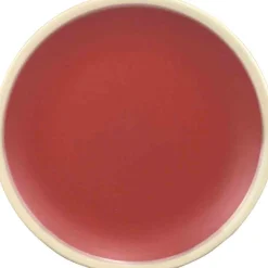 Assiette dessert couleur argile rouge bordure blanche
