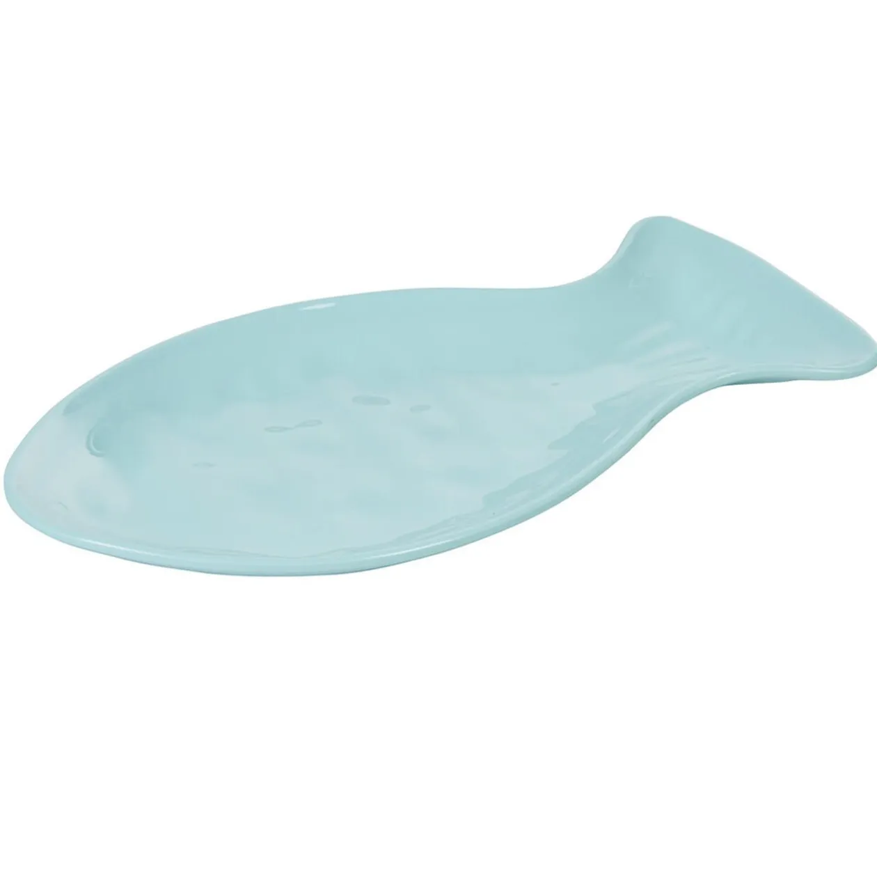 Assiette en forme de poisson bleu