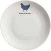 Assiette plate beige motif poule