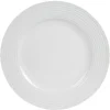 Assiette plate blanche bordure à rainures