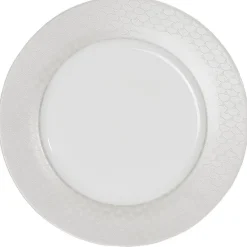 Assiette plate blanche bordure brillante