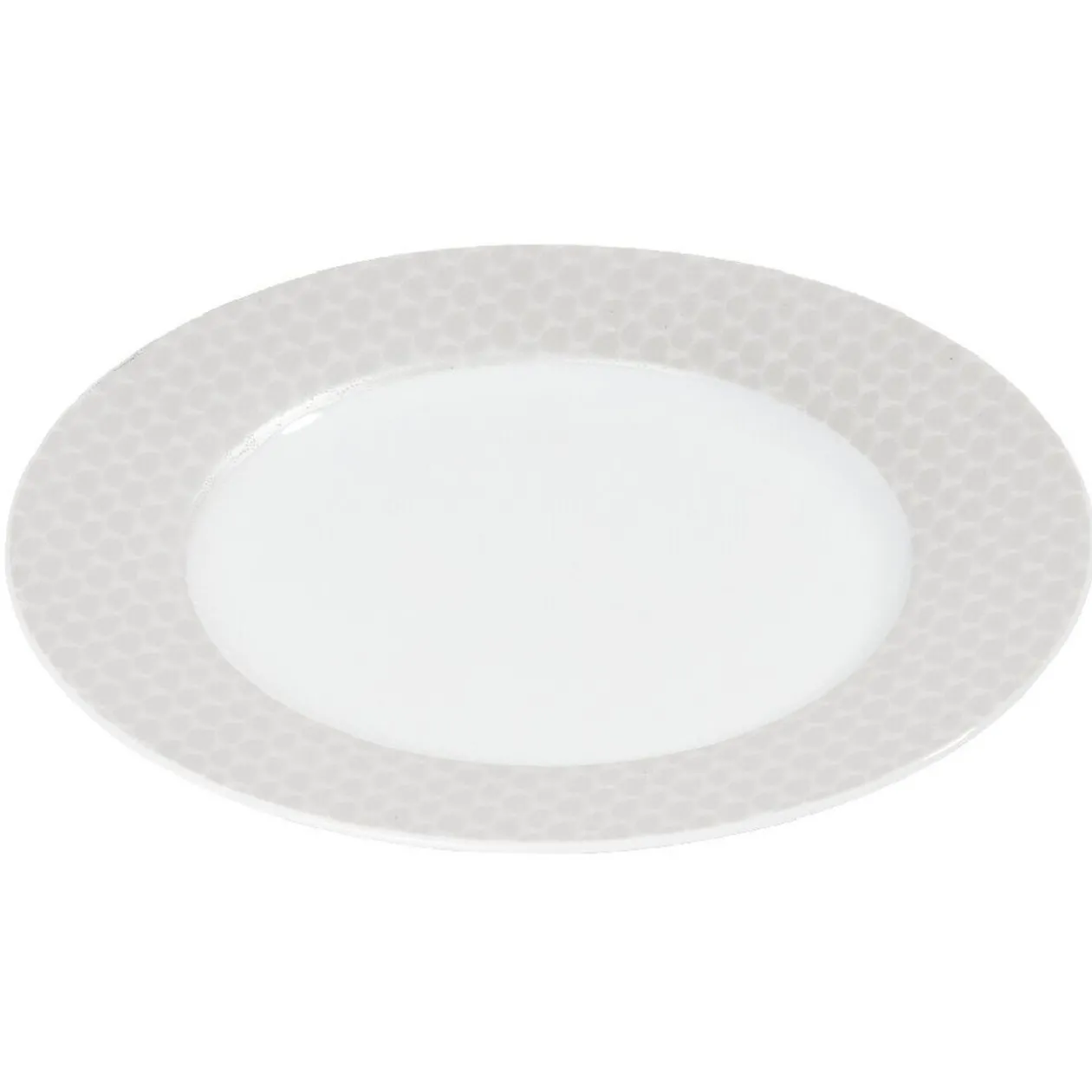 Assiette plate blanche bordure brillante