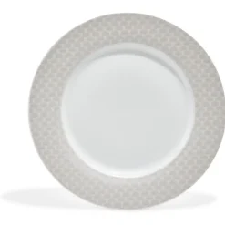 Assiette plate blanche bordure brillante