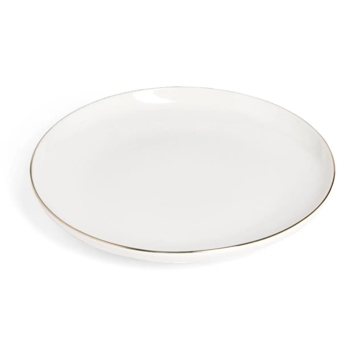 Assiette plate blanche bordure dorée Ø27cm
