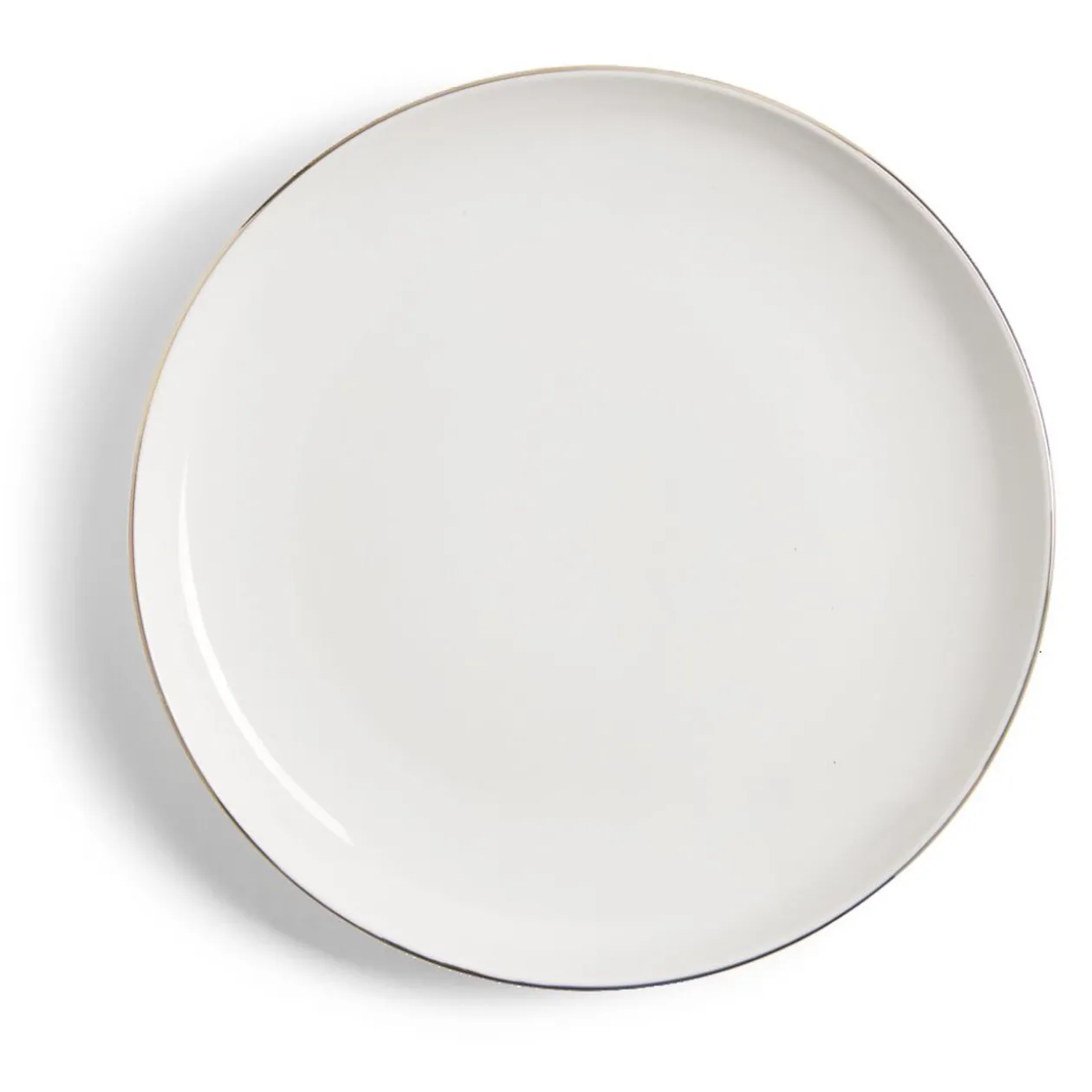 Assiette plate blanche bordure dorée Ø27cm