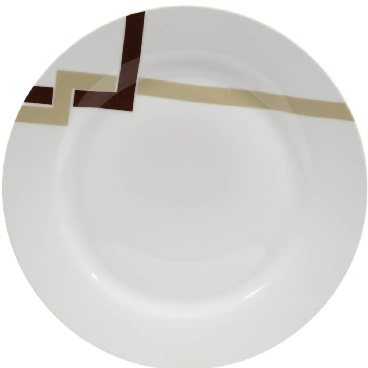 Assiette plate blanche décor lignes