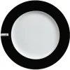Assiette plate blanche et noire