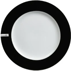 Assiette plate blanche et noire