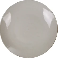 Assiette plate en faïence motif rosace forme ronde