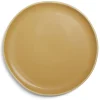 Assiette plate en faïence jaune Ø27xH1,7cm