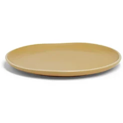 Assiette plate en faïence jaune Ø27xH1,7cm