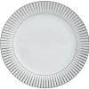 Assiette plate en porcelaine motif argenté