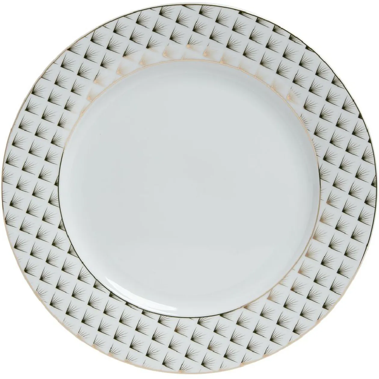 Assiette plate en porcelaine motif doré