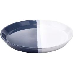Assiette plate faïence blanc et gris Ø26cm