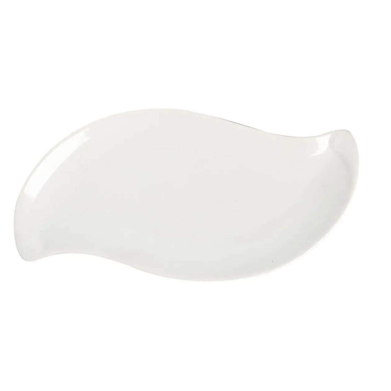 Assiette plate forme feuille blanche