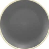 Assiette plate grise bordures blanches
