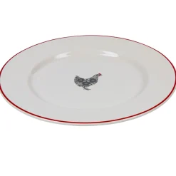 Assiette plate motif poule
