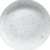 Assiette plate motifs étoiles blanche