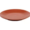 Assiette plate ronde corail unie