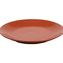 Assiette plate ronde corail unie