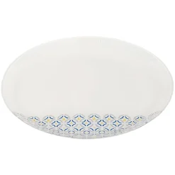 Assiette plate ronde en verre Eleni motif géométrique