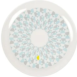 Assiette plate ronde en verre Boreas motif géométrique