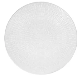 Assiette plate ronde faïence design Zebra uni blanc