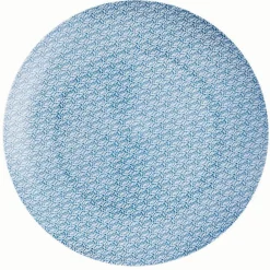 Assiette plate ronde motif géométrique 4 couleurs x4