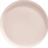 Assiette plate ronde Oslo porcelaine rose uni