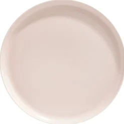 Assiette plate ronde Oslo porcelaine rose uni