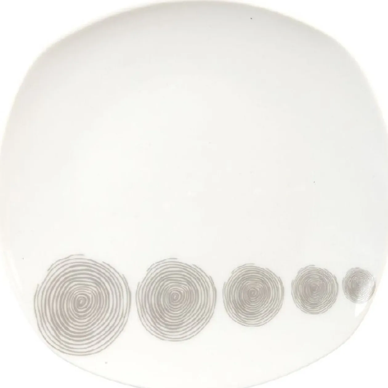 Assiette plate tourbillons gris