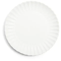 Assiette plate Venise rebord ondulé faïence blanc Ø26cm