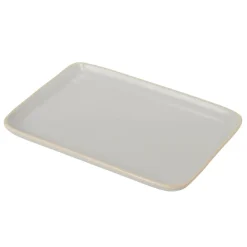 Assiette rectangulaire faïence gris 28,5x19,5cm
