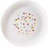 Assiette ronde en plastique décor pois multicolore