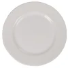 Assiette ronde plate céramique à rebord embossé uni blanc