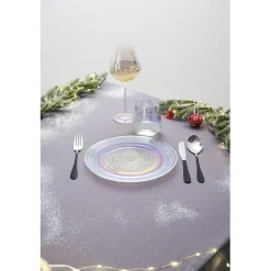 Assiette ronde plate décor ciselé design irisé