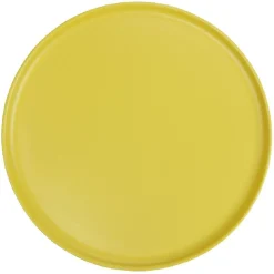 Assiette ronde plate Nordic porcelaine jaune