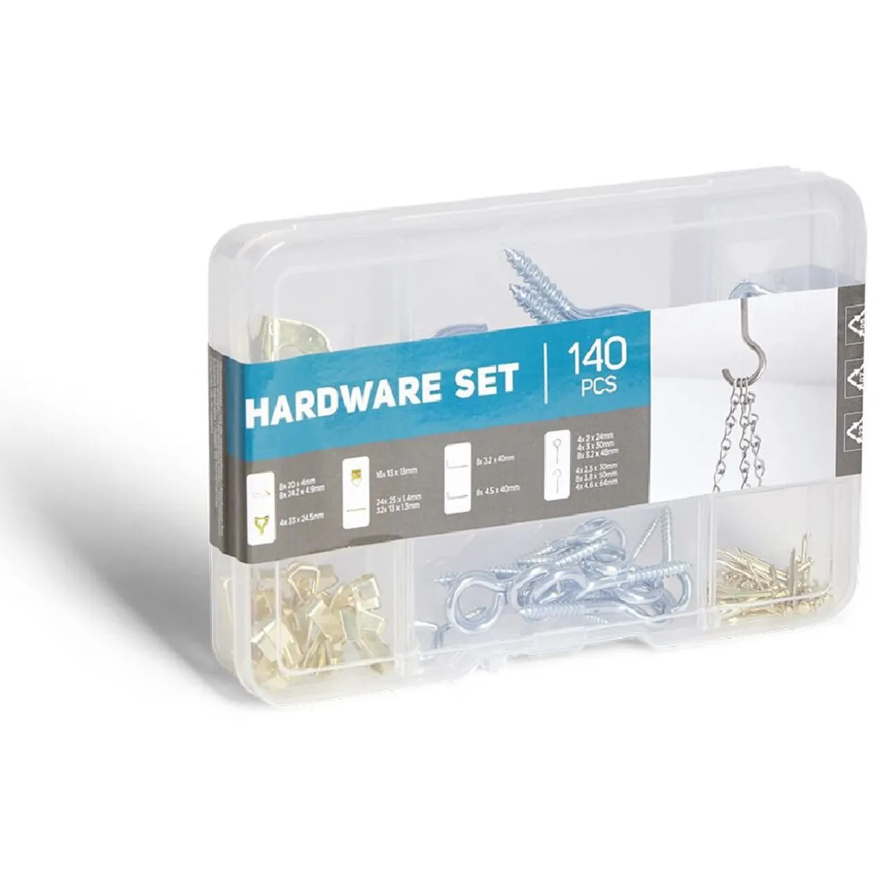 Assortiment de 140 crochets en métal