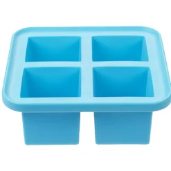 Bac à glaçon XXL en silicone 4 compartiments blanc/bleu