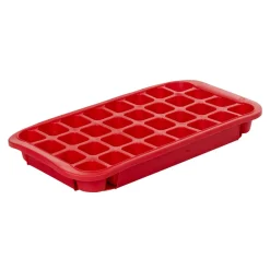Bac à glaçons avec support 32 compartiments rouge